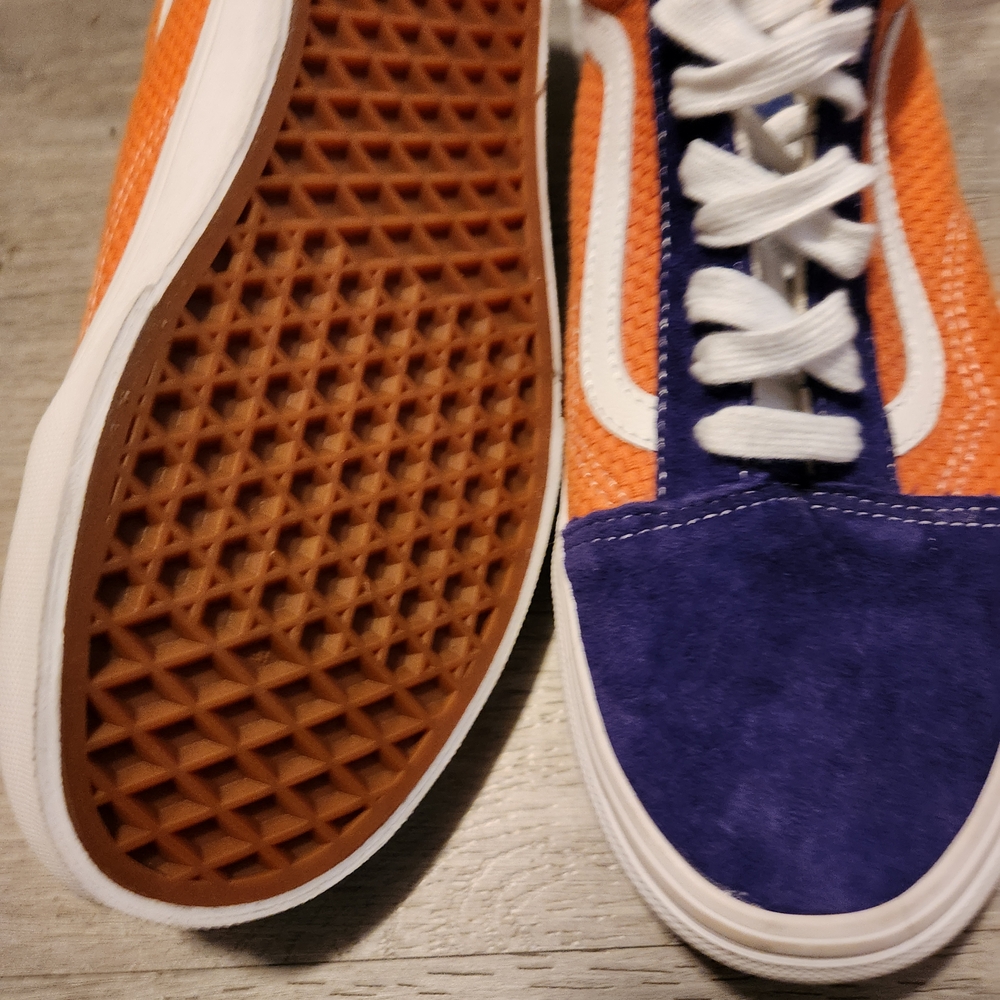 Vans Old Skool Orange & Blue Sneakers Women's Size 9.5 Streetwear Skate Shoes - Picture 7 of 16